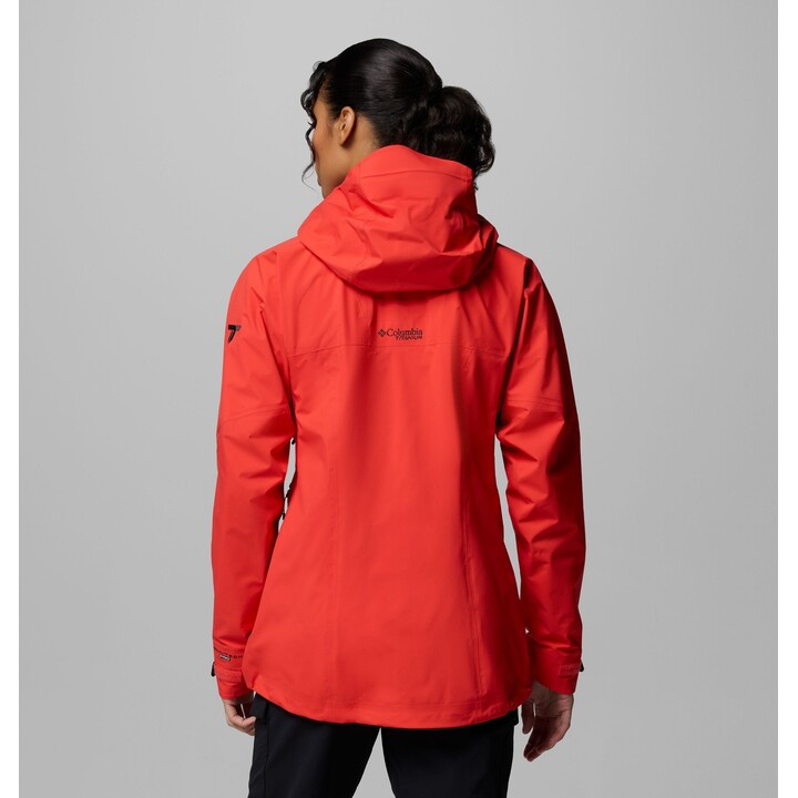 Chaqueta Columbia Saudan Pro 3L Shell 730459 para mujer, color rojo amapola, talla S