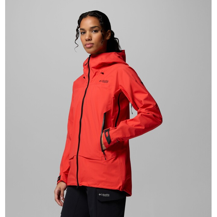 Chaqueta Columbia Saudan Pro 3L Shell 730459 para mujer, color rojo amapola, talla S