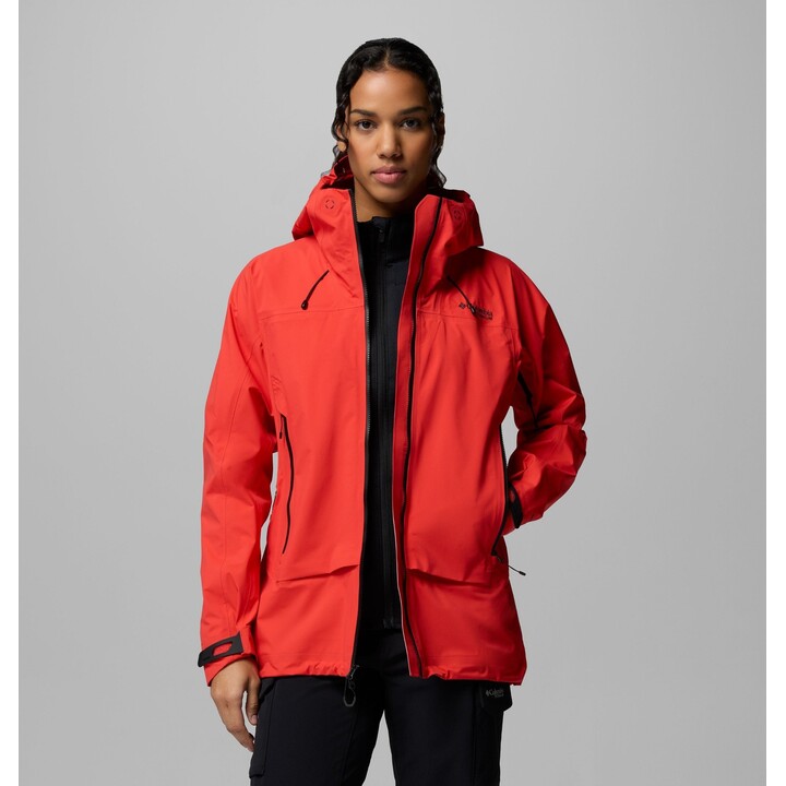 Chaqueta Columbia Saudan Pro 3L Shell 730459 para mujer, color rojo amapola, talla S