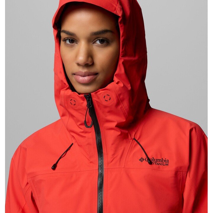 Chaqueta Columbia Saudan Pro 3L Shell 730459 para mujer, color rojo amapola, talla S