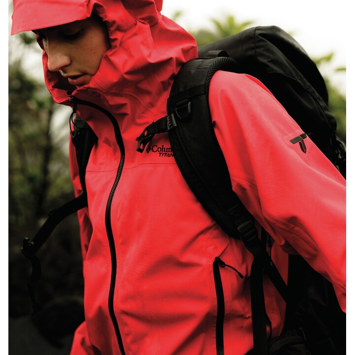 Chaqueta Columbia Saudan Pro 3L Shell 730459 para mujer, color rojo amapola, talla S