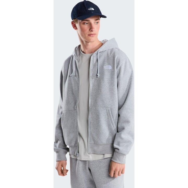 The North Face Evolution Simple Dome 749653 Kapuzenpullover mit durchgehendem Reißverschluss, hellgrau meliert, Größe M