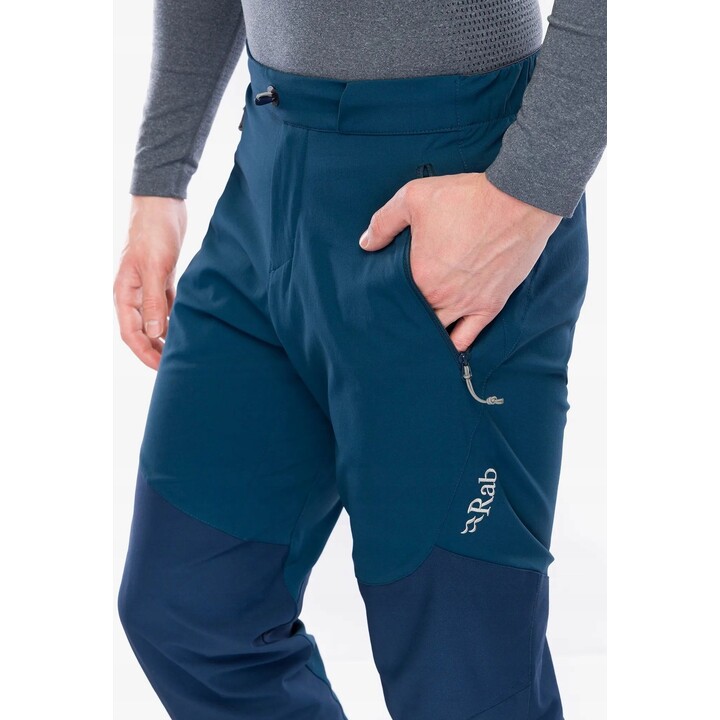 Pantalones de exterior RAB Torque 629465 Alpine Softshell, color azul Tempest, talla XL