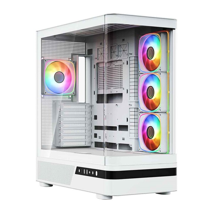 Computergehäuse MODECOM Volcano AQ100 ARGB Midi Weiß