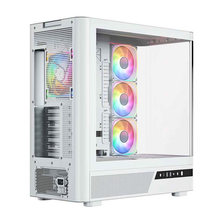 Computergehäuse MODECOM Volcano AQ100 ARGB Midi Weiß