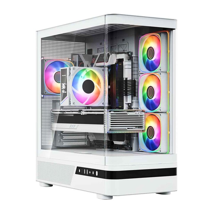 Computergehäuse MODECOM Volcano AQ100 ARGB Midi Weiß