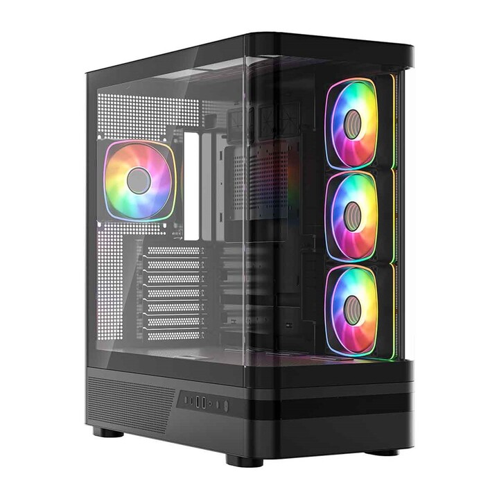 MODECOM Computer Case Volcano AQ100 ARGB Midi Noir