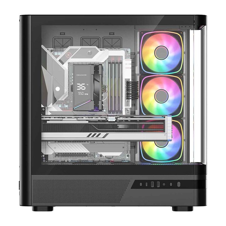 Computergehäuse MODECOM Volcano AQ100 ARGB Midi Schwarz