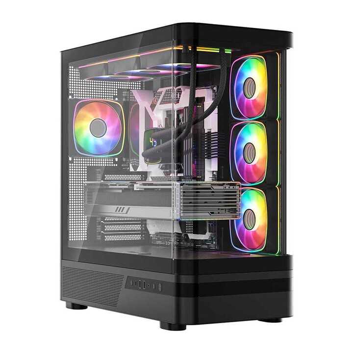 Computergehäuse MODECOM Volcano AQ100 ARGB Midi Schwarz