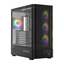 Case per computer MIDI MODECOM Volcano AQ300 ARGB, colore nero.