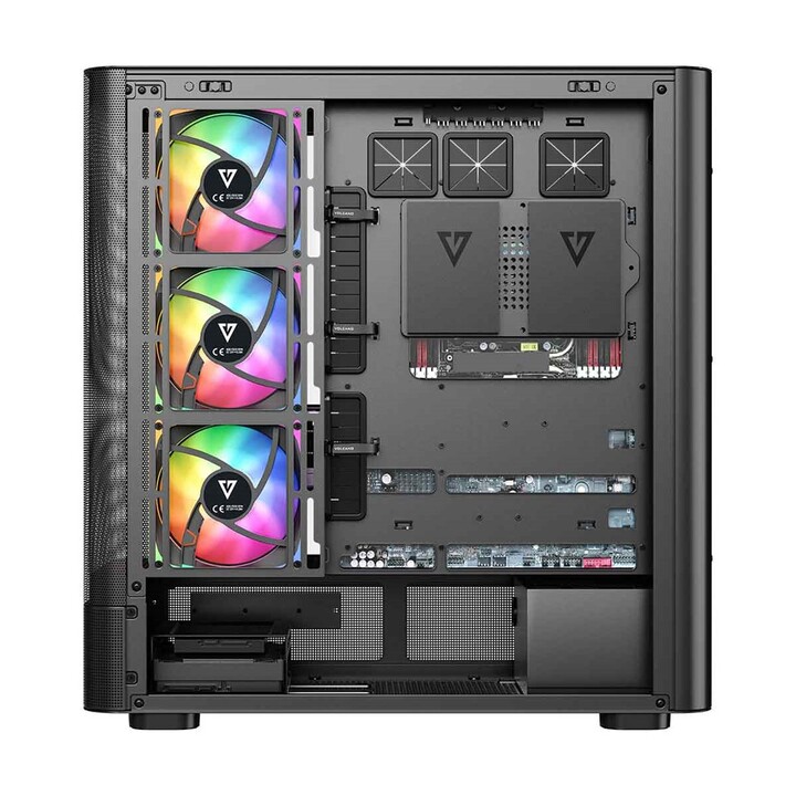 Computergehäuse MODECOM Volcano AQ300 ARGB Midi Schwarz