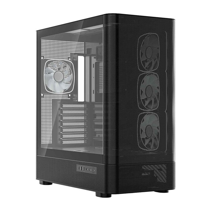 Case per computer MIDI MODECOM Volcano AQ300 ARGB, colore nero.