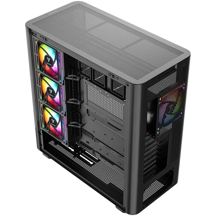 Case per computer MIDI MODECOM Volcano AQ300 ARGB, colore nero.