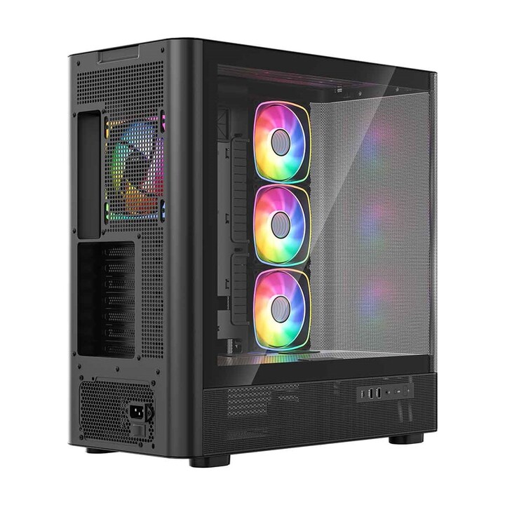 Computergehäuse MODECOM Volcano AQ300 ARGB Midi Schwarz