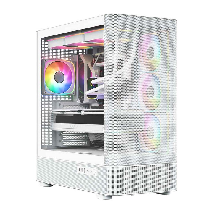 MODECOM Volcano AQ300 ARGB Midi White Computer Case