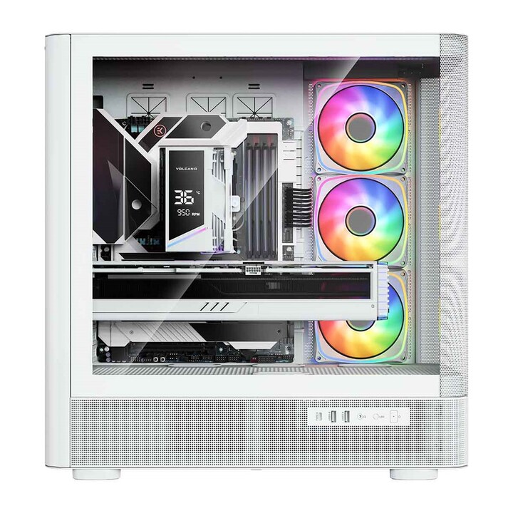 Computergehäuse MODECOM Volcano AQ300 ARGB Midi Weiß