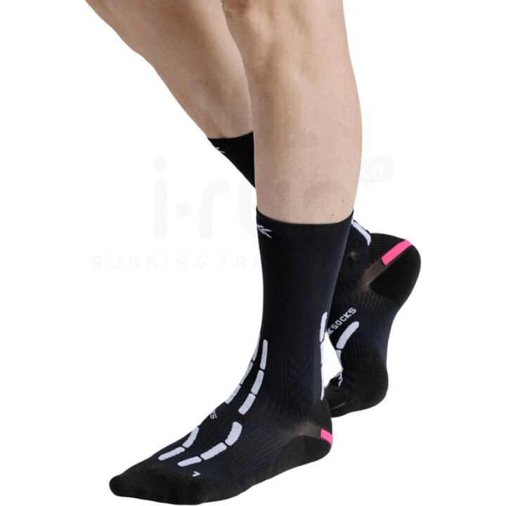 Calzini da corsa X-Socks Trail Anatomix Crew 693861, bianco e nero
