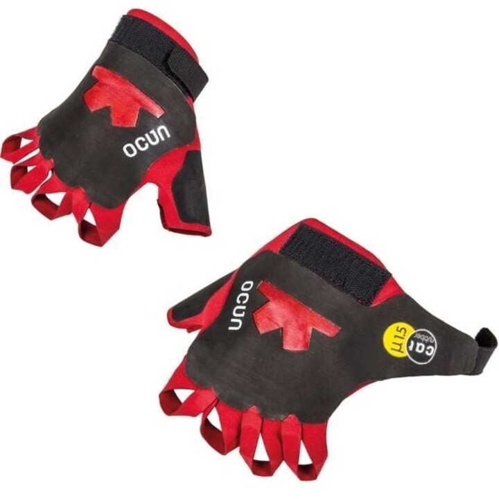 Ocun Crack Pro 559375 Professionelle Kletterhandschuhe, rot, Größe L