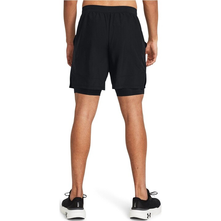 Under Armour Lançamento: Calções de corrida desportivos de 7 polegadas 562924, pretos