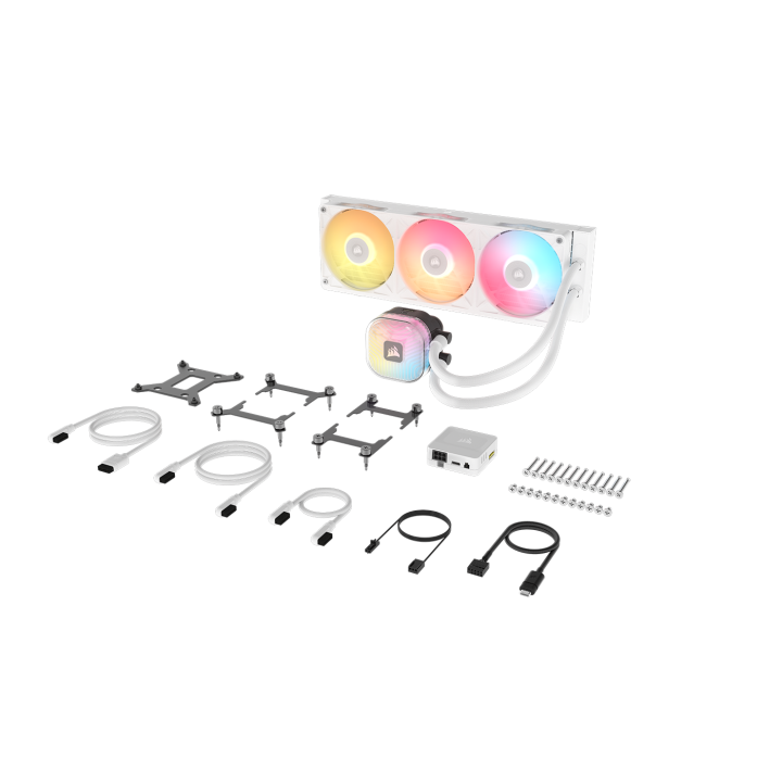 Venti. Cpu Corsair Icue Link Titan Ii 360 Rx Rgb White 360mm Radiator Liquid Cpu Cooler Cw-9061038-ww