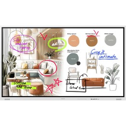 Samsung Flip WM75FX Flipchart 189 cm 75 Zoll inkl. Neomounts FL50-525WH1 MOVE Go Rollwagen