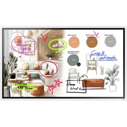 Lavagna a fogli mobili Samsung Flip WM65FX da 164 cm (65 pollici) con carrello girevole Neomounts NS-M1250 incluso.