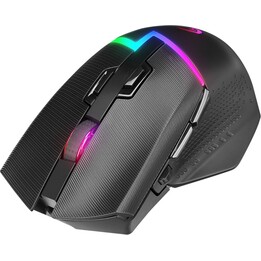 Mouse da gioco wireless Rampage DROPM3V2-BLACK RGB, 24.000 DPI, 2,4 GHz, Bluetooth, USB-C, nero