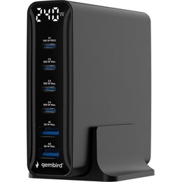 Gembird 6-PORT 240W GAN USB Fast C Harger Black TA-UC-2A4C-PD240-01-BK
