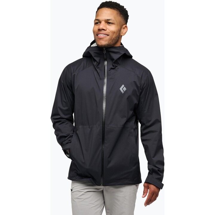 Chaqueta impermeable Black Diamond Fineline Stretch 591454, negra, talla XL
