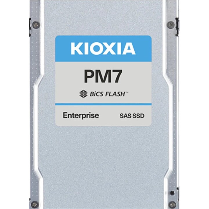Kioxia KPM7VRUG7T68 Serie PM6-R SSD aziendale SAS da 2,5" a 24 Gb/s, 7,68 TB DWPD, 1 SED
