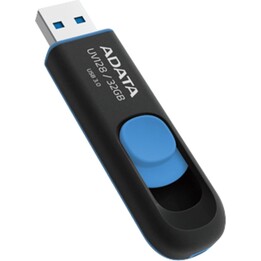 Clé USB ADATA DashDrive UV128 AUV128-32G-RBE USB 3.2 Gen 1, 32 Go, noir/bleu