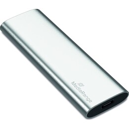 Disque SSD externe MediaRange MR1102 M.2 NVMe, USB Type-C, 480 Go, couleur argent