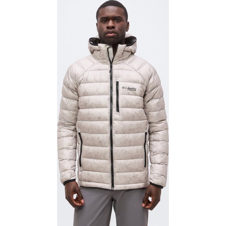 Chaqueta con capucha de plumón Columbia Arctic Crest 760970, gris pizarra, talla M