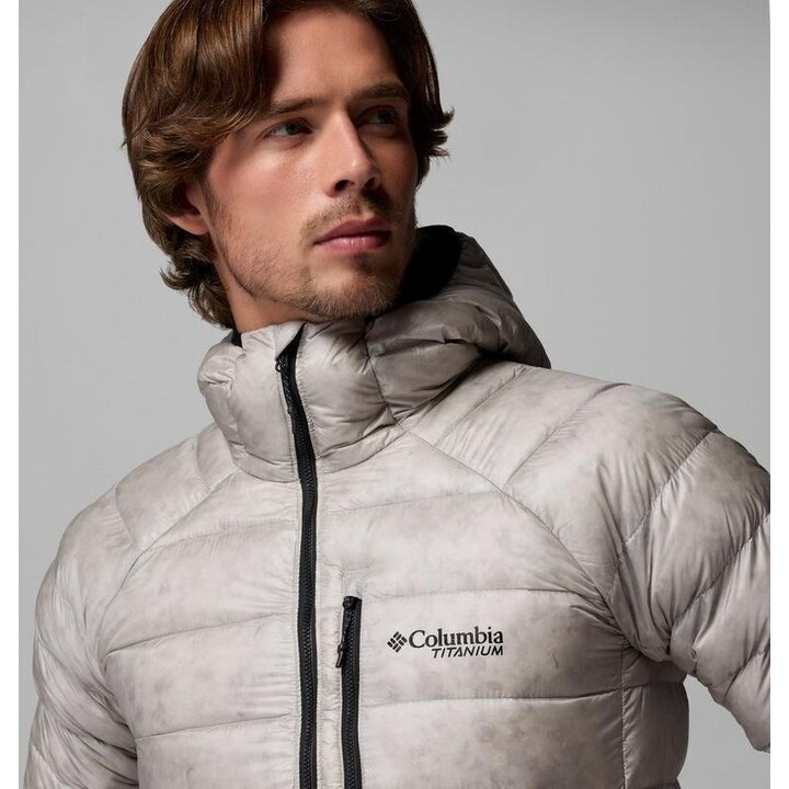 Chaqueta con capucha de plumón Columbia Arctic Crest 761051, gris pizarra, talla L