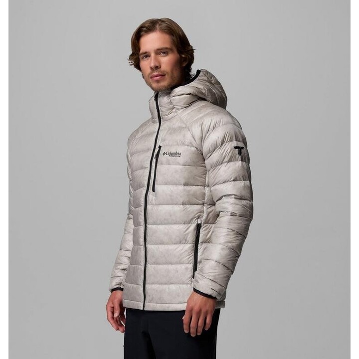 Chaqueta con capucha de plumón Columbia Arctic Crest 761051, gris pizarra, talla L