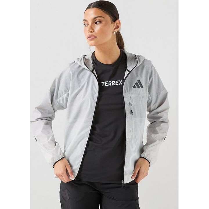 Chaqueta Adidas Terrex Xperior CLIMA365 Light Windweave para mujer 717832, negra y blanca, talla XS