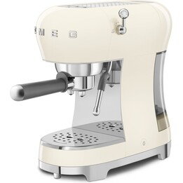 Cafetera espresso Smeg estilo años 50 ECF02CREU, color crema