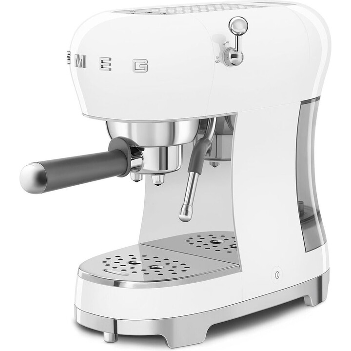 Máquina de café expresso Smeg estilo anos 50 ECF02WHEU, branca