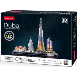 CubicFun L523H Puzzle 3D LED Dubái 182 piezas