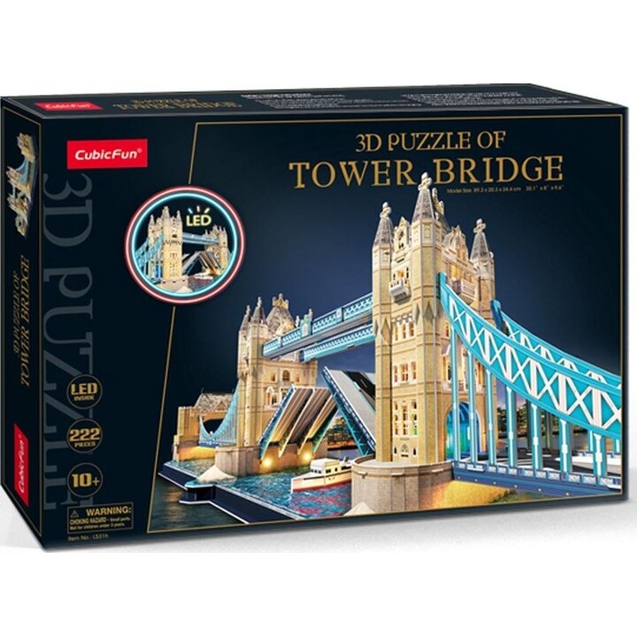 CubicFun CF0531 Torre de Londres LED 3D Puzzle 222 piezas