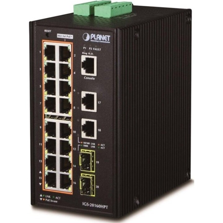 Switch Gigabit PoE gestito PLANET IGS-20160HPT L2/L3