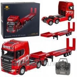 Camion Scania 770S avec remorque télécommandé RC Huina Rouge 1:18