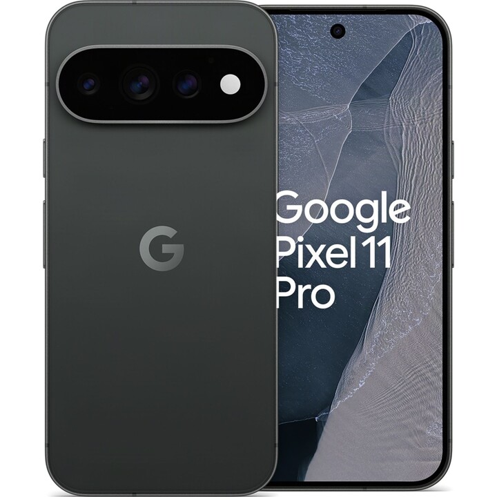 Google Pixel 11 Pro 5G, 16 Go / 512 Go, écran OLED LTPO de 6,3 pouces, batterie de 4 850 mAh, couleur Obsidian