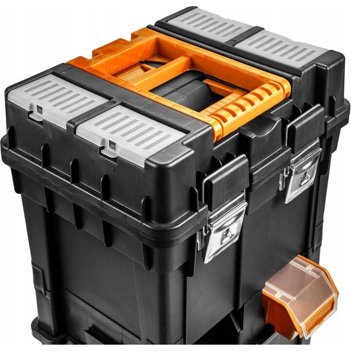 Caja de herramientas compacta y resistente con ruedas Neo Tools 84-115