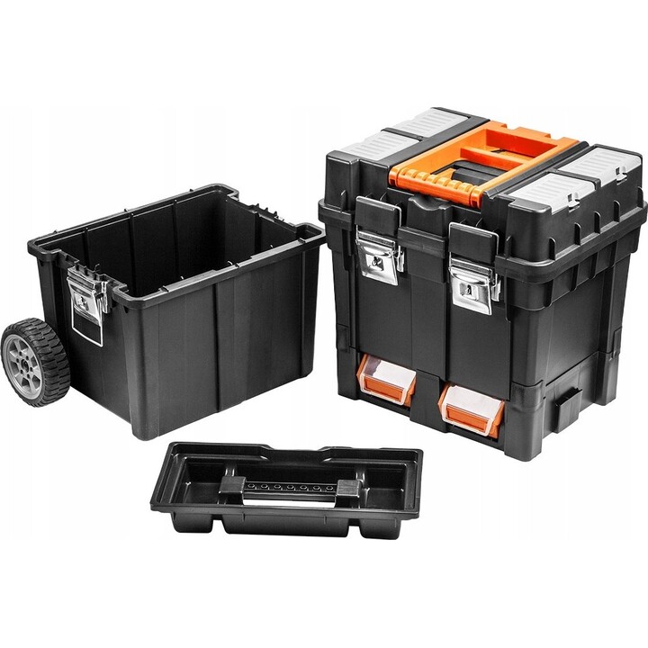 Caja de herramientas compacta y resistente con ruedas Neo Tools 84-115