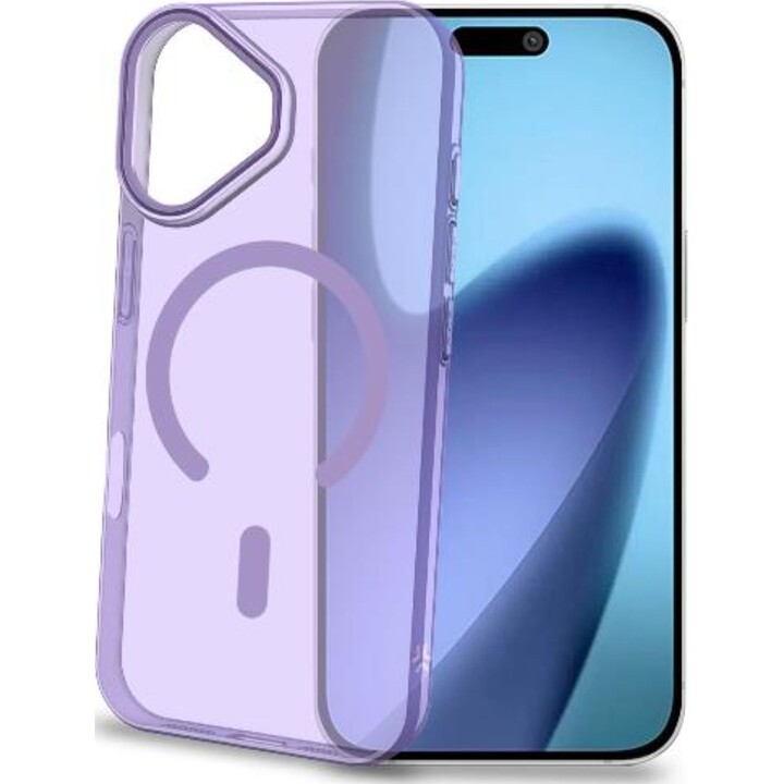 COLORMAG - Funda rígida transparente con acabado en color lavanda, compatible con la tecnología MagSafe para el iPhone 17 de App