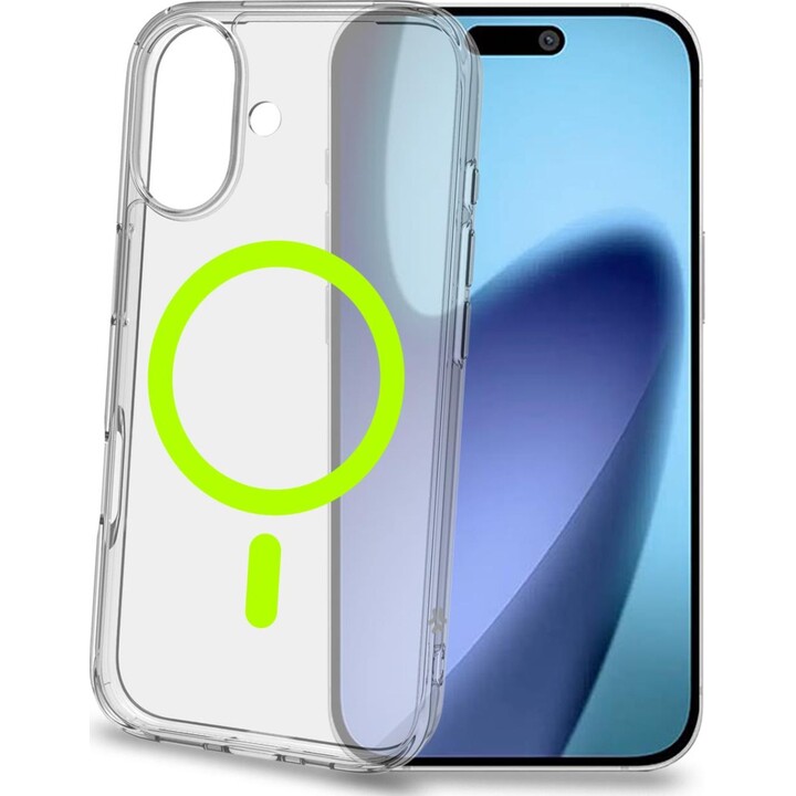 GELSKINMAG - Funda blanda transparente de TPU, compatible con la tecnología MagSafe, con anillo magnético en color amarillo para
