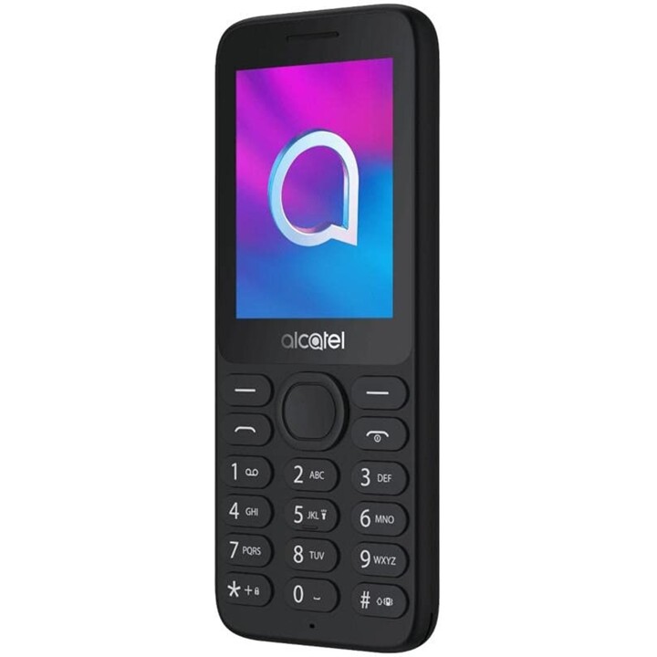 Telemóvel básico Alcatel 3080G 4G com ecrã de 2,4 polegadas, cor Preto Vulcânico