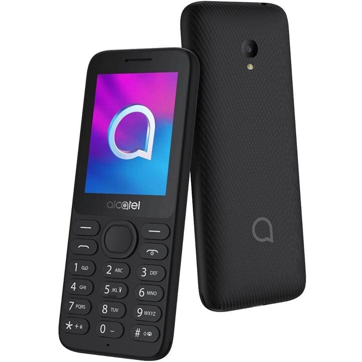 Teléfono básico Alcatel 3080G 4G con pantalla de 2,4 pulgadas, color «Volcano Black»
