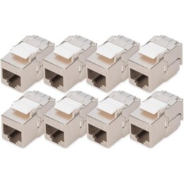 Digitus DN-93615-S-8 : lot de 8 modules Keystone blindés Cat 6A, montage sans outil